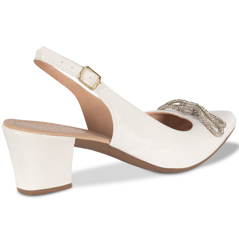 Scarpin Slingback com Laço Strass