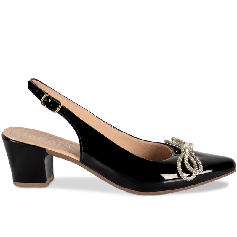 Scarpin Slingback com Laço Strass