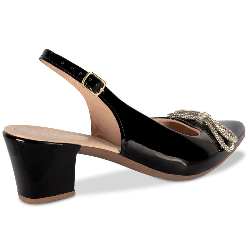 Scarpin Slingback com Laço Strass