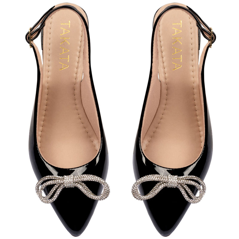 Scarpin Slingback com Laço Strass