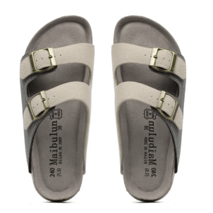 Maibulun Suede Sandal - Grey and Cream