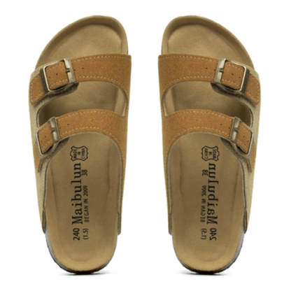 Maibulun Suede Sandal - Light Brown and Caramel